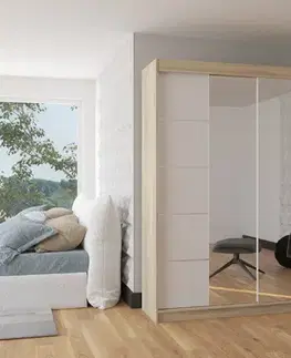 ArtAdrk Šatní skříň TRAVES | 180 cm Skříň: Bílá