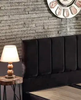 Rám dvoulůžkové postele s čelem Ela Double - Black (150 x 200)