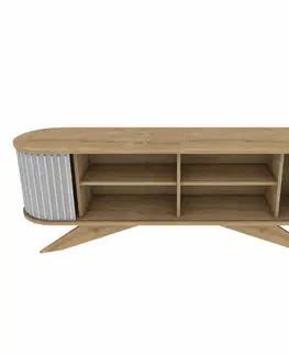 Televizní stolek Stor Sapphire Oak and White