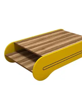 Konferenční stolek Cool - Walnut, Yellow