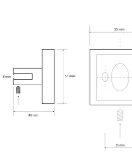 SAPHO X-SQUARE držáky skleněné poličky 8, chrom XQ009