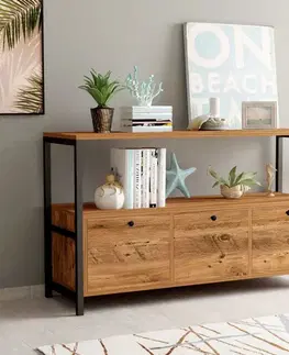 Konzolový stolek Nero v2 - Atlantic Pine, Black