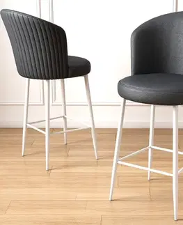 Bar Stool Set (6 Pieces) Uras - Anthracite, White