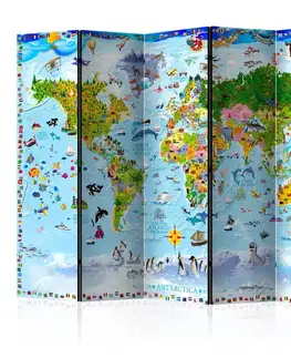 Paraván World Map for Kids II Dekorhome