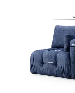 Rohová sedací souprava Amaris 2 Seater With Pouffe - Navy Blue