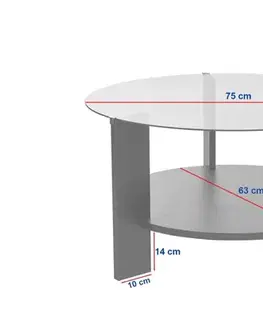 Konferenční stolek Clara - Travertine, Transparent