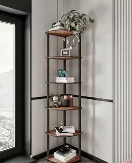 Knihovna Bookcase 6 Corner - Walnut