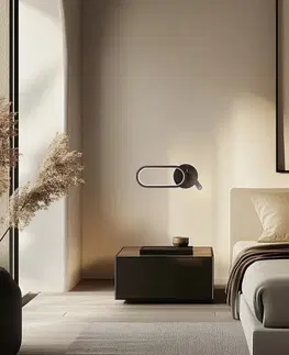 Nástěnná lampa MONET oválná černá 13W LED 3000K, 4000K, 6000K bílé stínidlo