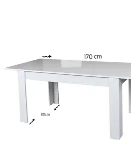 Extendable Dining Table Oblo - Shiny White