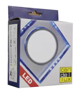 Stropní svítidlo chrom/modré čtvercové LED SSP-22