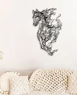 Dekorativní kovový doplněk na zeď Metal Horse Line Art - APT724