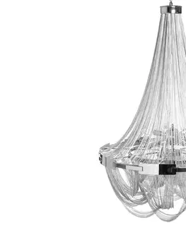 Estila Luxusní řetízkový stříbrný lustr Razo II 70cm