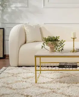 Konferenční stolek Asude - Gold, Travertine