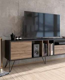 TV stolek Mistico (180) - Walnut, Black