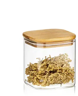 4Home Skleněná dóza na potraviny s víkem Bamboo, 550 ml, 550 ml