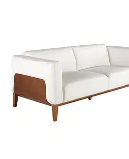 Estila Luxusní kožená sedačka Vita Naturale z pravé kůže bílá 209cm