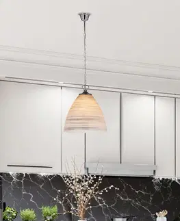 Chromové stínidlo závěsné lampy Scordia, bílé a stříbrné