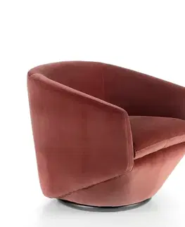 Estila Luxusní otočné křeslo Forma Moderna červený samet 78cm