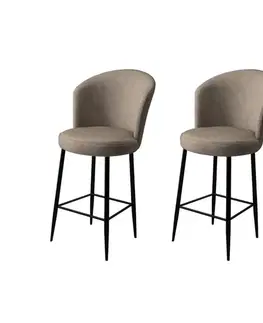 Bar Stool Set (2 Pieces) Fora - Cappuccino, Black