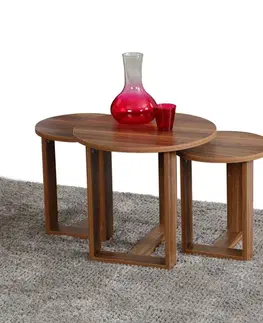 Sada odkládacích stolků (3 kusy) Mira - Walnut