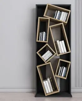 Knihovna Carmen - Black, Oak