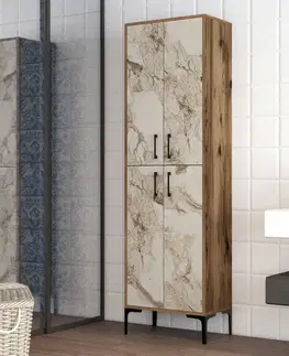 Skříň Berlin Walnut and White Marble