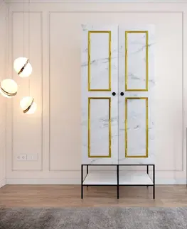 Šatní skříň Martin 2 - White, Black, Gold