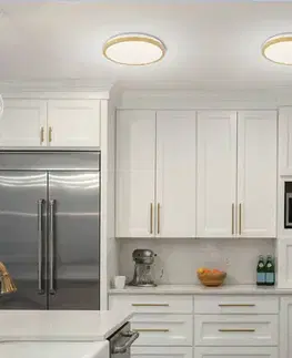 STROPNÍ SVÍTIDLO KATO 400 mm LEDEA LED 24W KOV BÍLÉ, SVĚTLÉ DŘEVO