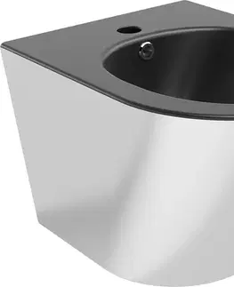MEXEN Lena bidet závěsný, černá mat/stříbrná 35224874