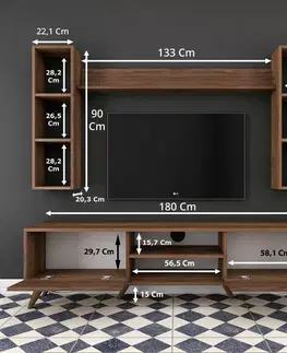 Televizní stěna Mea Walnut