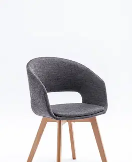 Estila Skandinávská moderní jídelní židle Lena s šedým čalouněním a hnědým dřevěnýma nohama 79cm