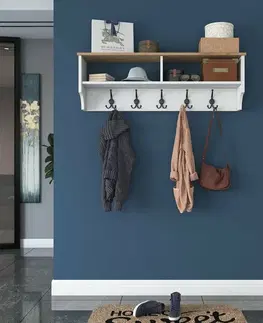 Nástěnný věšák Polo White and Walnut
