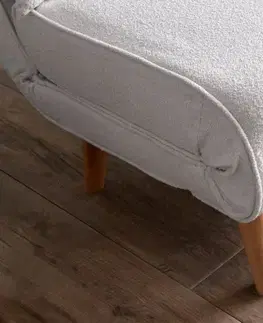 Dvoumístná rozkládací pohovka Folde 2-Seater - Teddy Fabric - White