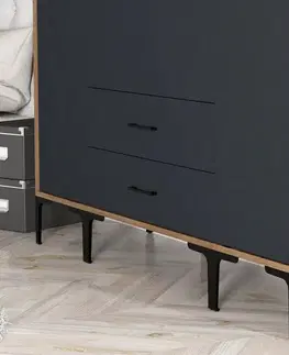 Šatní skříň Kumsal STS - Walnut, Anthracite