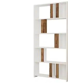 Knihovna Lima - White, Walnut