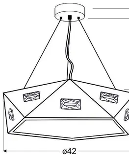Černá pětiúhelníková závěsná lampa, nastavitelná LED 24W Nemesis