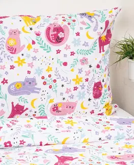 4Home Dětské bavlněné povlečení Playful Paws, 140 x 200 cm, 70 x 90 cm
