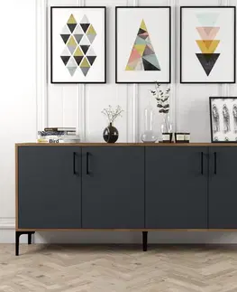 Konzolový stolek Kiev - Walnut, Anthracite