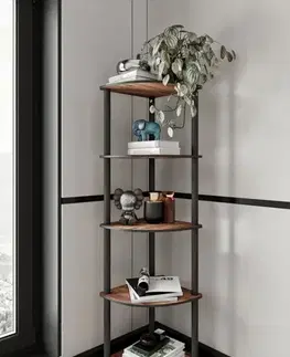 Knihovna Bookcase 5 Corner - Walnut