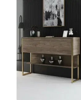 Komoda Luxe Walnut and Gold