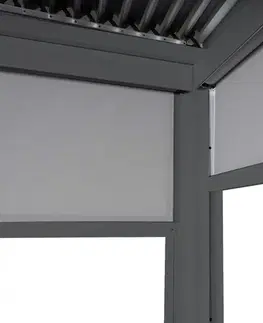 Bioklimatická pergola HWC-L41 3x3 se 3 bočními stěnami