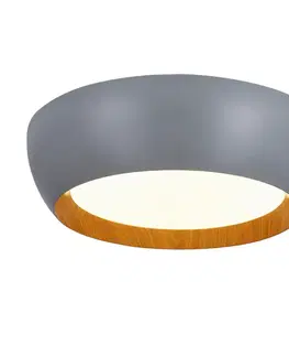 stropní lampa abruzzo šedá dřevěná stropní lampa bílé stínidlo