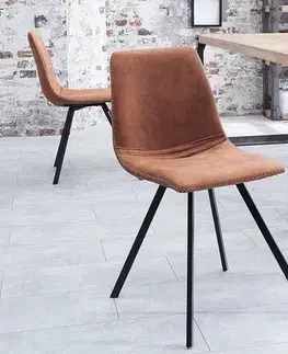 Estila Designová židle Amsterdam retro Vintage hnědá