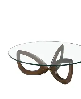 Estila Moderní kulatý konferenční stolek Forma Moderna ze skla 120cm