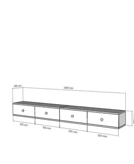 TV stolek Zuzu Double - White