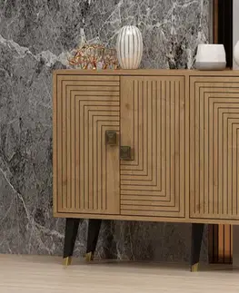 Konzolový stolek Ahart - Sapphire Oak, Gold