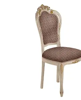 Estila Barokní luxusní čalouněná jídelní židle Clasica z masivu s rustikálním zdobením 102cm