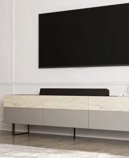 TV stolek Sign - Grey, Travertine