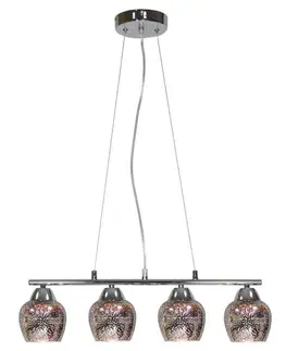 Nastavitelná závěsná lampa s chromovým 3D skleněným stínidlem Sirius