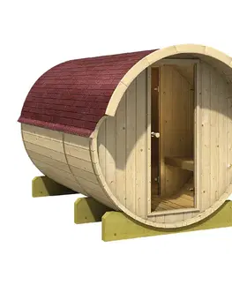 Venkovní finská sudová sauna 216 x 330 cm Dekorhome